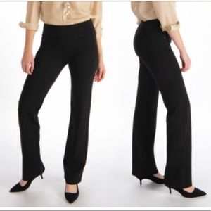 Betabrand Black Dress Yoga Pants Straight Zip Pocket Large Petite Career